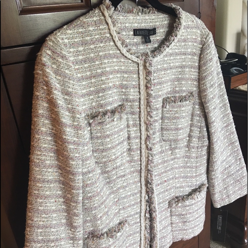 Lafayette 148 New York pastel tweed jacket-8 NWT